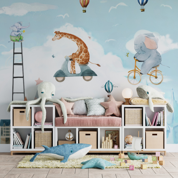 Wandgemälde Sky Zoo