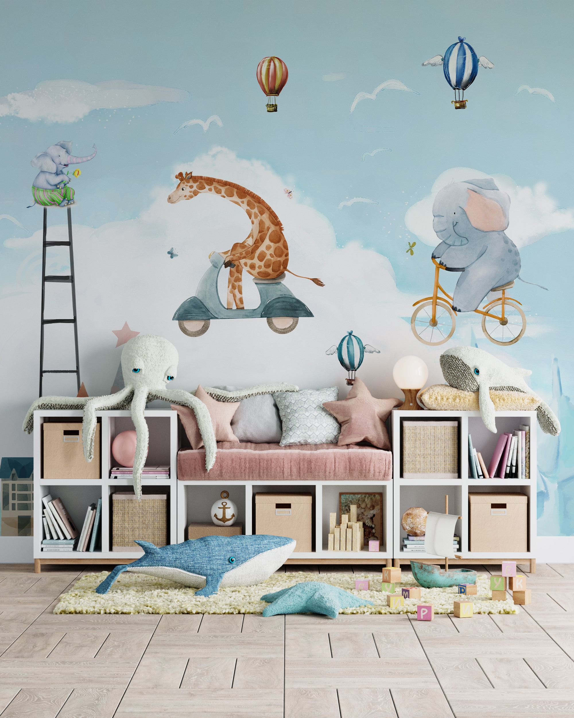 Wandgemälde Sky Zoo