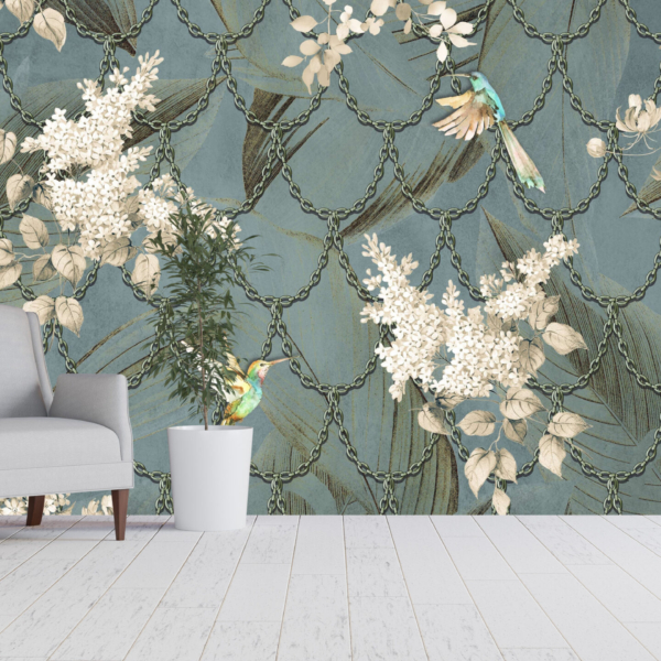 Fototapete Tropischer Wald hinter Ketten