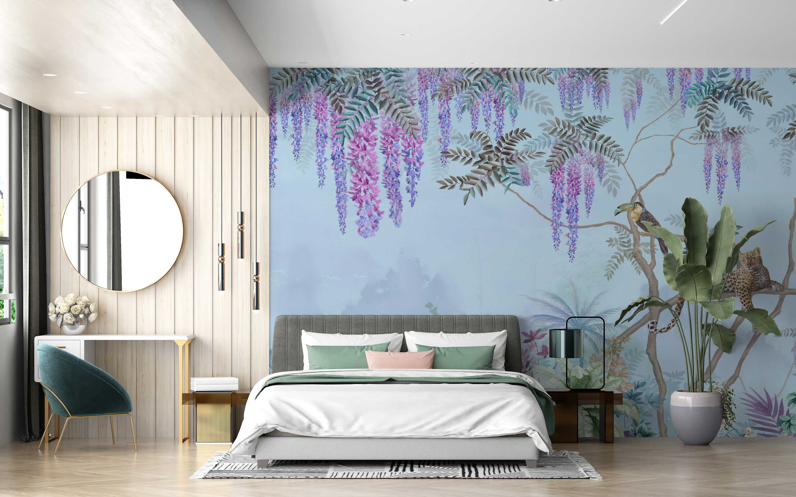 Pastell Dschungel Tapete