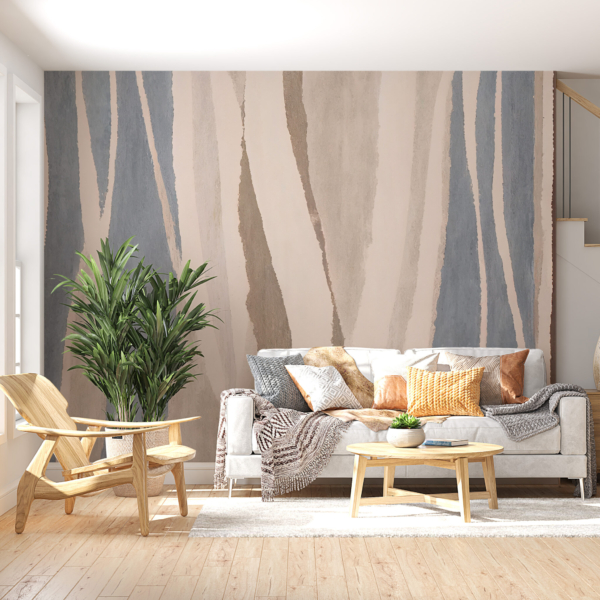 Fototapete Streifen in Braun- und Grautönen