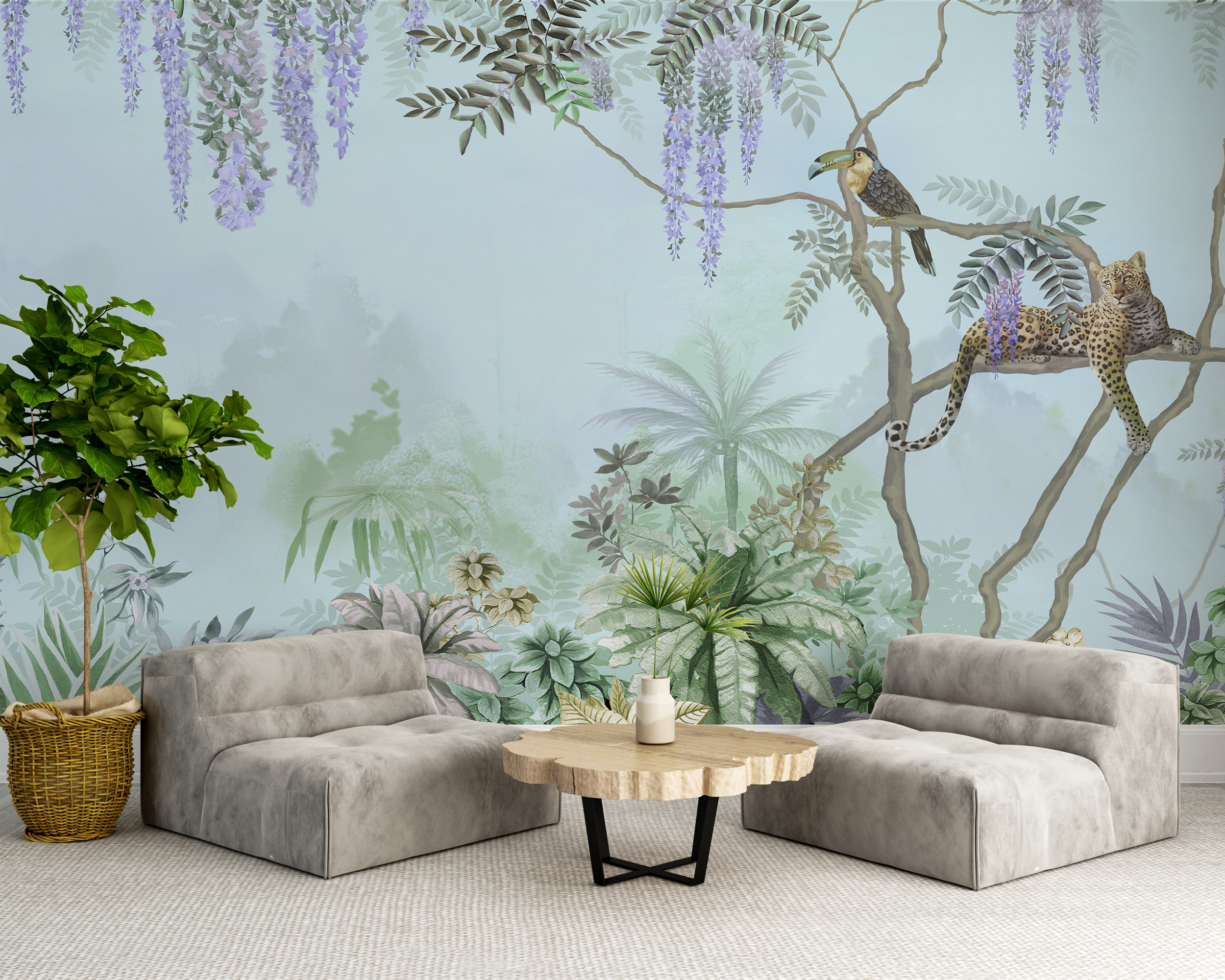 Fototapete Blauer Dschungel