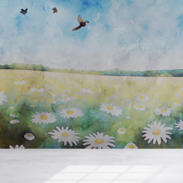 Fototapete einer gemalten Wiese