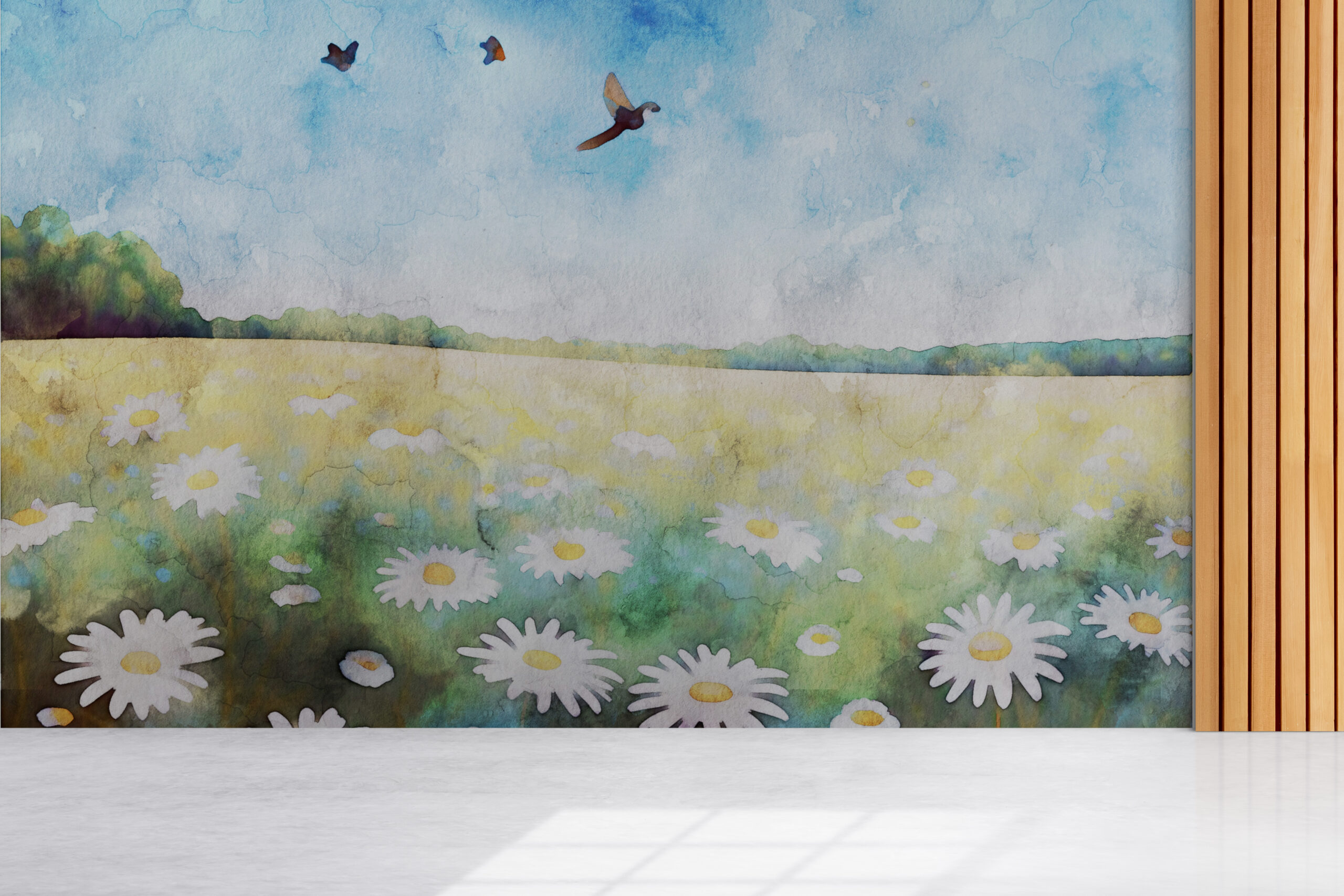 Fototapete einer gemalten Wiese