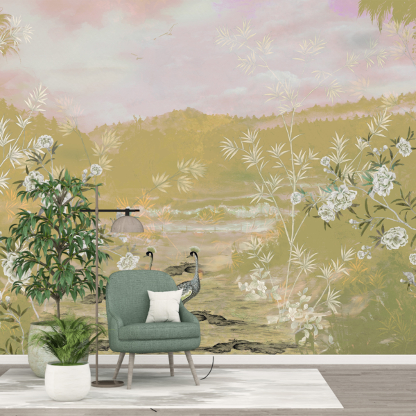 Fototapete Pfaue auf einer Lichtung