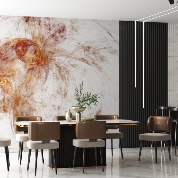 Fototapete Blumen in Rosa und Gold