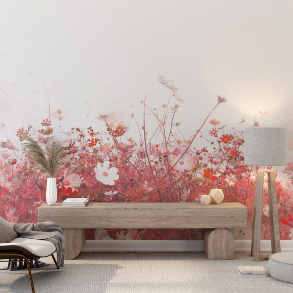 Fototapete Blumen in Rosa und Rot