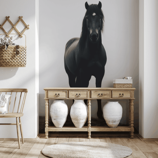 Fototapeten Schwarzes Pferd