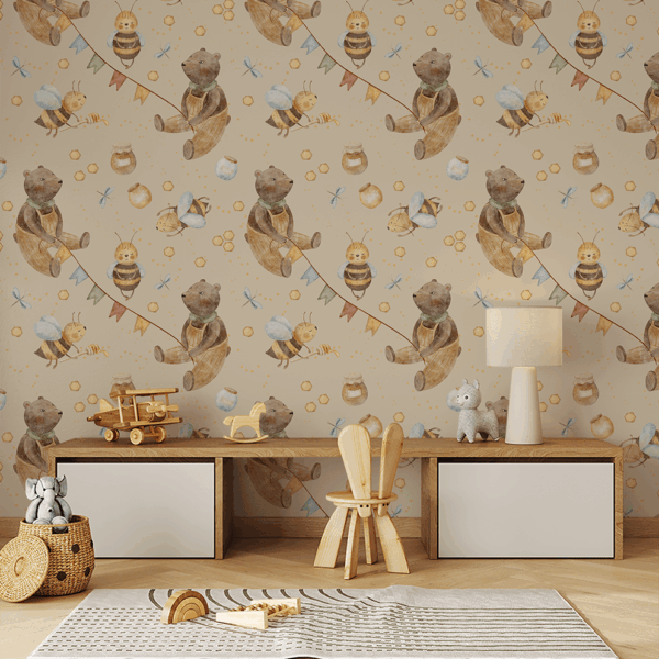 Fototapeten Bär und Honig