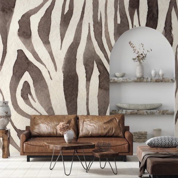 Fototapeten Braune Zebra-Textur