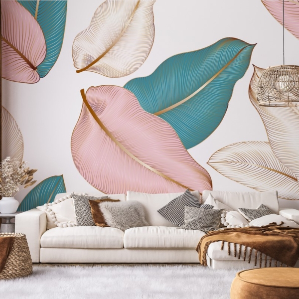 Fototapeten Goldene Blätter der Fantasie