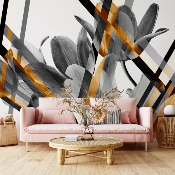 Fototapeten Geometrische Blumen