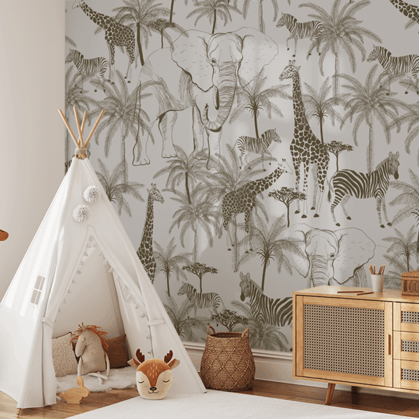 Fototapeten Tiere unter den Palmen