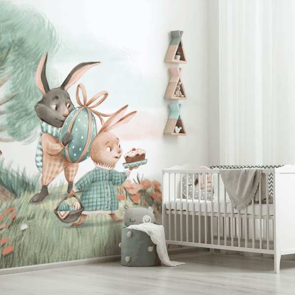 Fototapeten Fröhliche Häschen