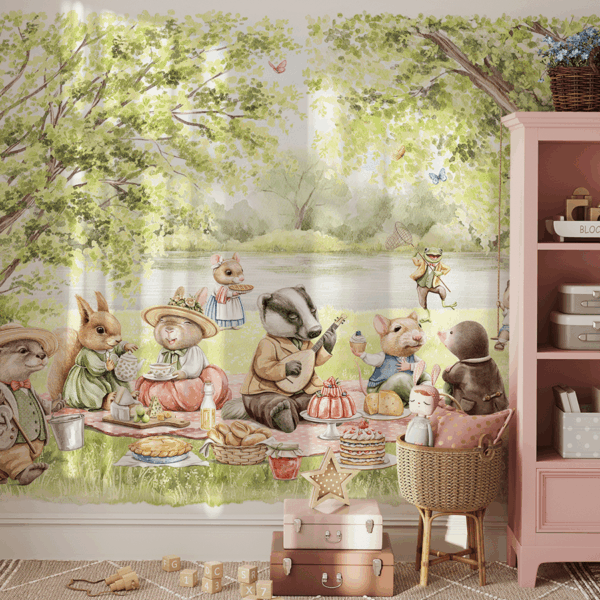 Fototapeten Waldparty am See