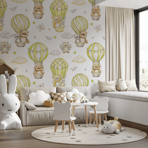 Fototapeten Ballonabenteuer kleiner Freunde