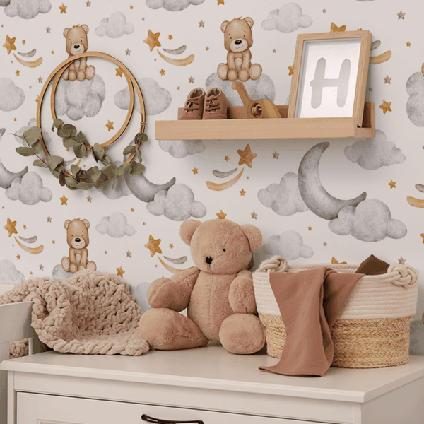 Fototapeten Teddybär auf einer Wolke