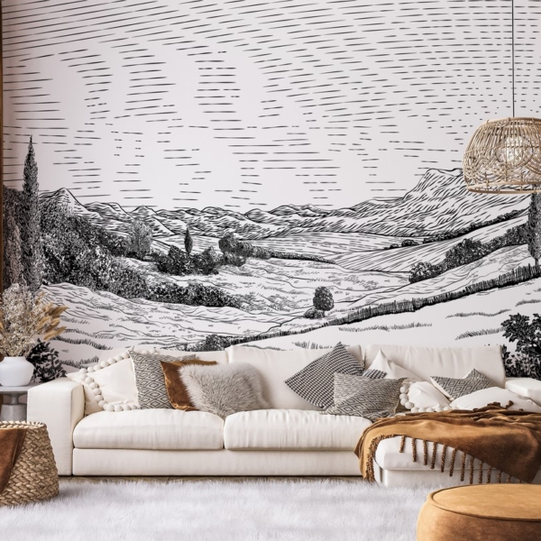 Fototapeten Schwarz-Weiß-Landschaft
