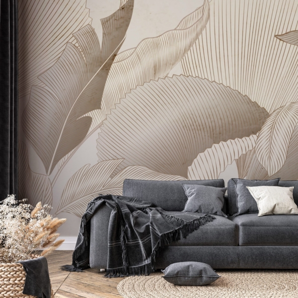 Fototapeten Blattsilhouetten