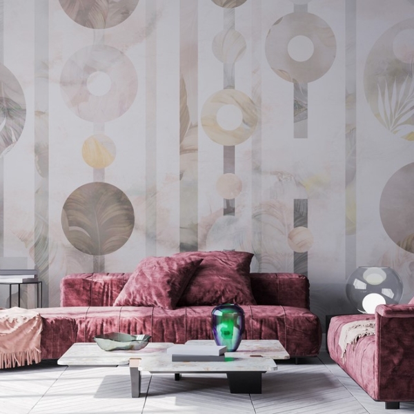 Fototapeten Blätter und Geometrie