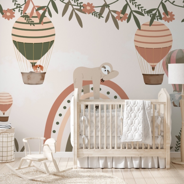 Fototapeten Faultier auf dem Regenbogen