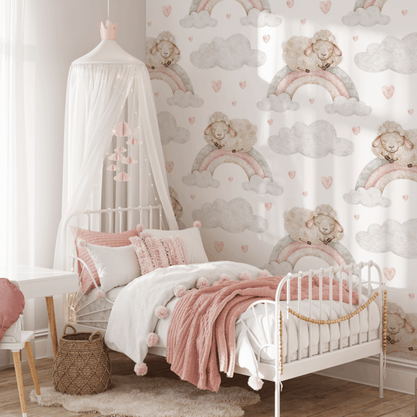 Fototapeten Lämmer in den Wolken