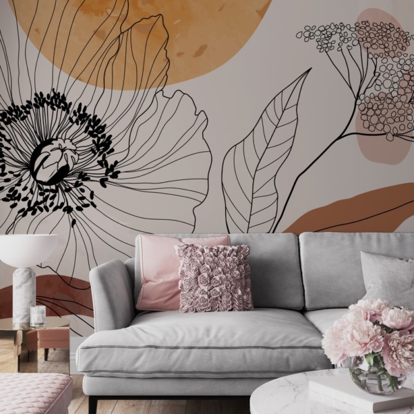 Fototapeten Blütenkonturen