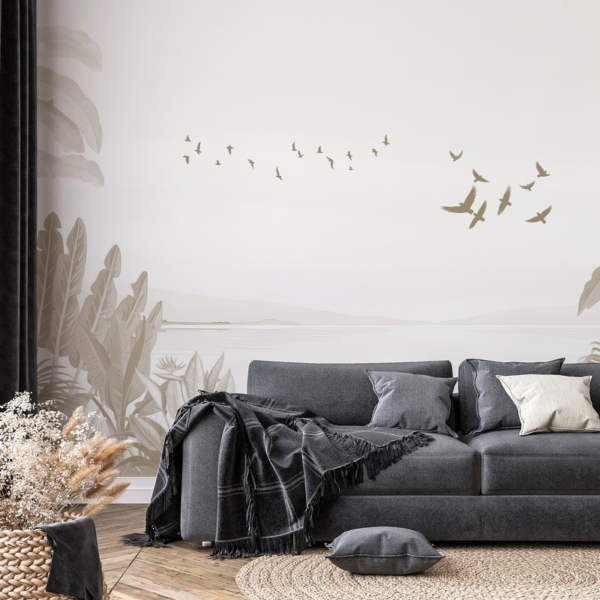 Fototapeten Wegfliegende Vögel