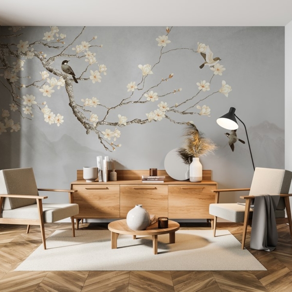 Fototapeten Magnolien-Zweigstelle