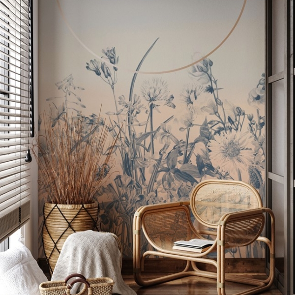 Fototapeten Kreis über den Blumen