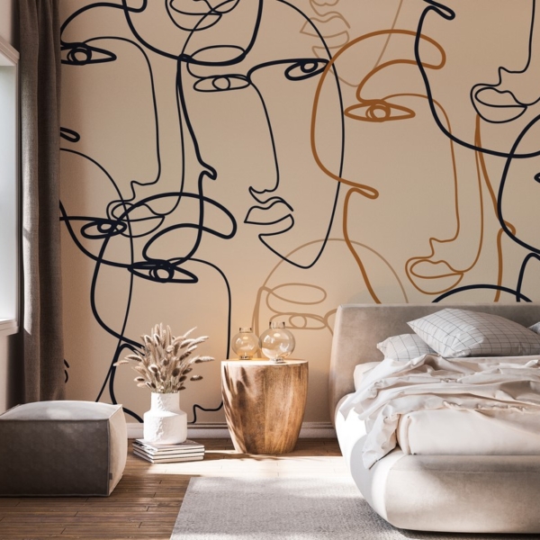 Fototapeten Gesichter in einer Reihe