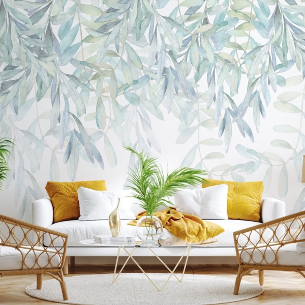 Fototapeten Die Zartheit blauer Blätter