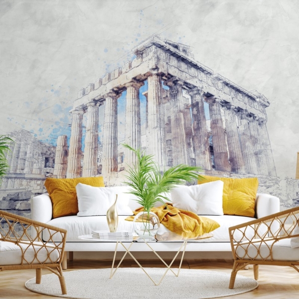 Fototapeten Bemalte Akropolis