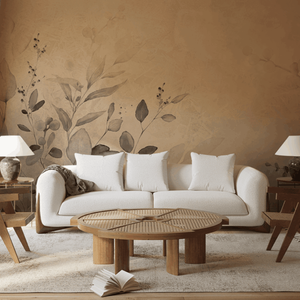 Fototapeten Grau-Beige Aquarellharmonie