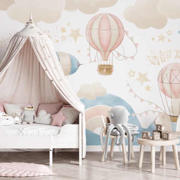 Fototapeten Ballonfahrt in den Wolken