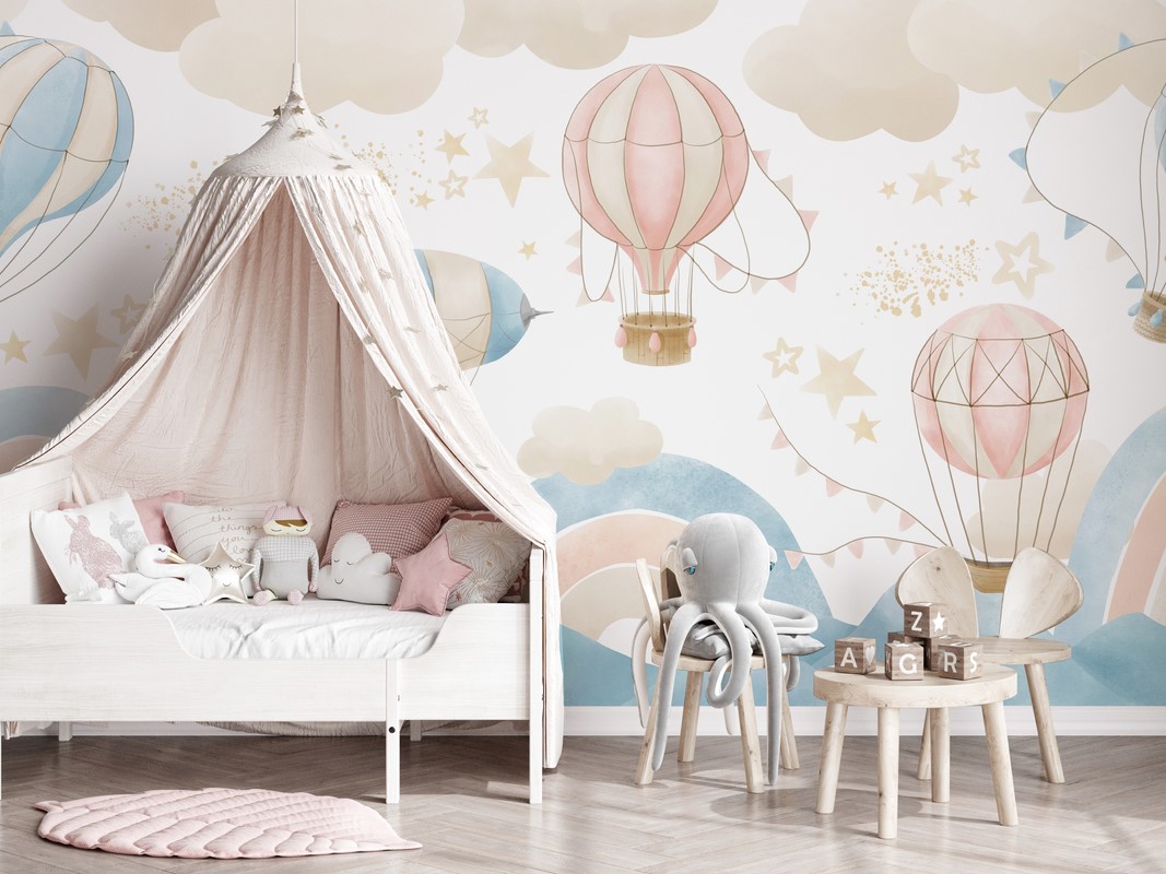 Fototapeten Ballonfahrt in den Wolken