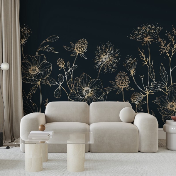 Fototapeten Blumen auf dunklem Hintergrund