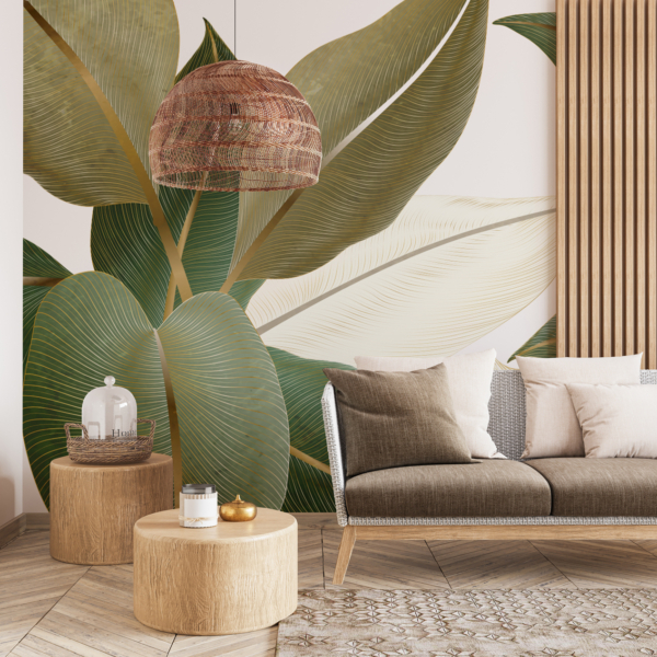 Fototapeten Glamouröse Blättertapete