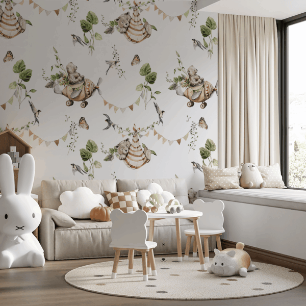 Fototapeten Teddybärs grüne Ecke