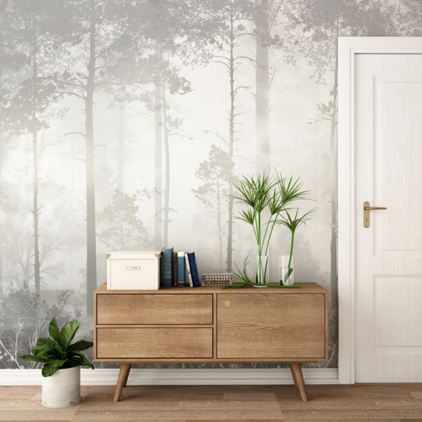 Fototapeten Fototapete „Nebelwald“