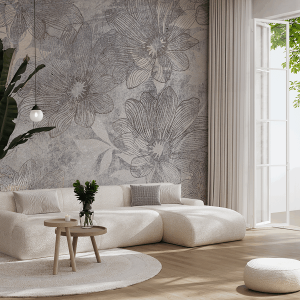Fototapeten Grau der Blumen