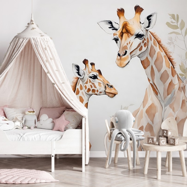 Fototapeten Giraffenfamilie