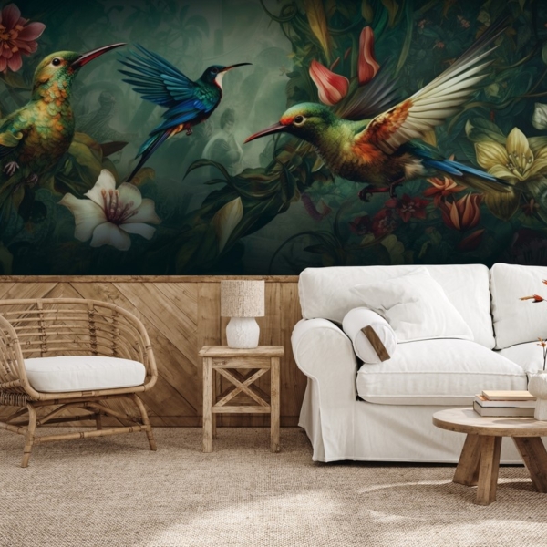 Fototapeten Kolibri-Tanz im Dschungel
