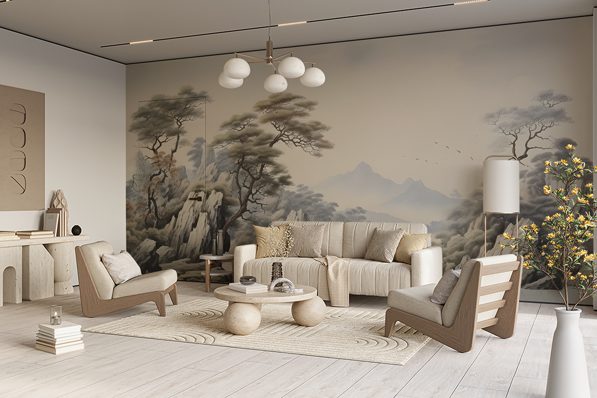 Fototapeten Der Frieden der Nebelhügel