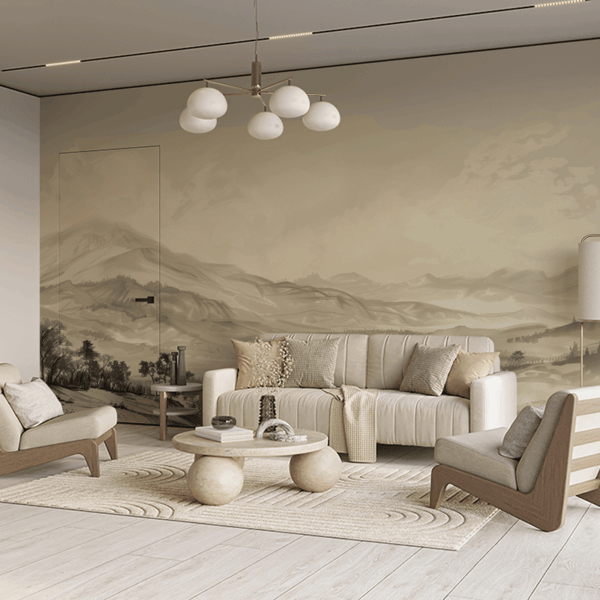 Fototapeten Nebeliges Tal der Ruhe