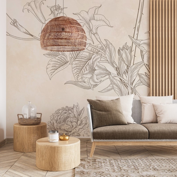 Fototapeten Die Schönheit des Minimalismus in Beige