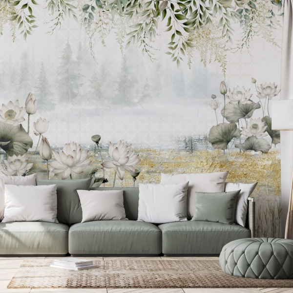 Fototapeten Lotus-Teich