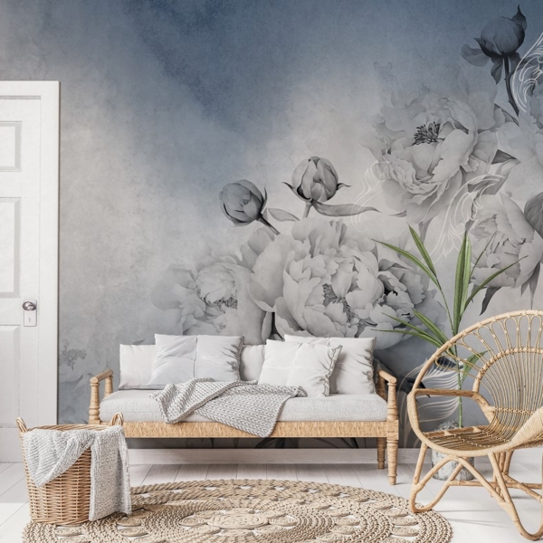 Fototapeten Romantische Pfingstrose