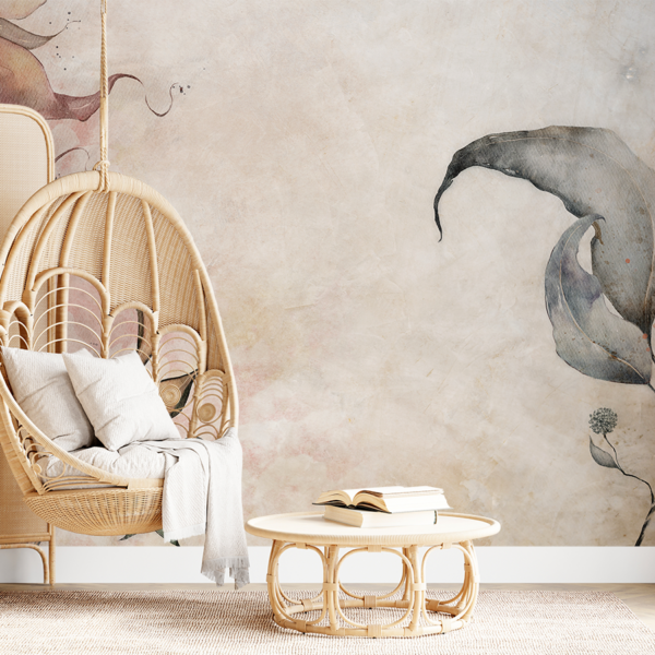 Fototapeten Aquarell-Pflanzensubtilität