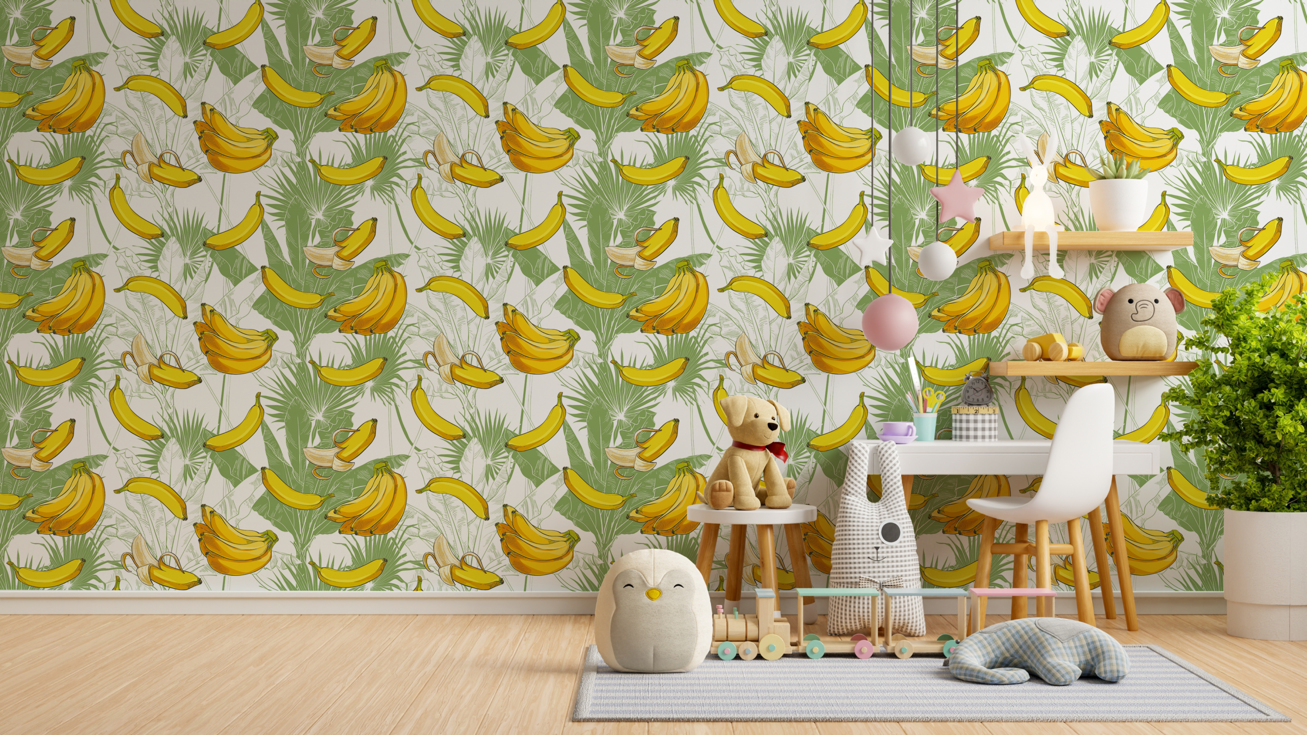 Fototapeten Bananen zwischen den Blättern